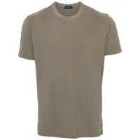 zanone t-shirt en coton à col rond - vert
