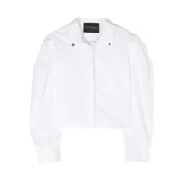 john richmond junior chemise en coton à logo imprimé - blanc