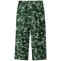 burberry pantalon droit à fleurs - vert