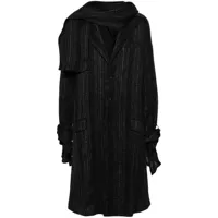 yohji yamamoto manteau à simple boutonnage - noir