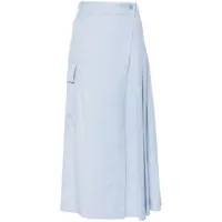 p.a.r.o.s.h. jupe plissée à design portefeuille - bleu