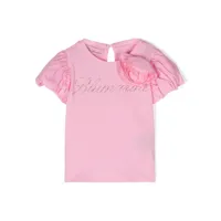 miss blumarine t-shirt à logo strassé - rose