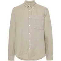 nn07 chemise en lin à col boutonné - gris