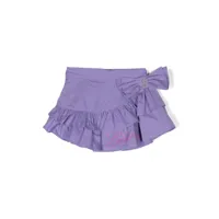 miss blumarine jupe à logo imprimé - violet