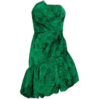 marchesa notte robe courte à design asymétrique - vert