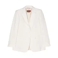 's max mara blazer terni à simple boutonnage - blanc