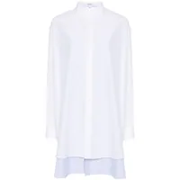 loewe robe-chemise en popeline à design superposé - blanc