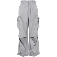 y-3 pantalon cargo à logo imprimé - gris