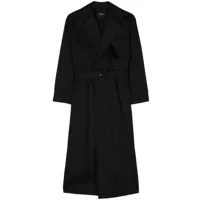 theory belted twill trench coat - noir