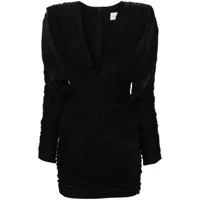 alexandre vauthier robe courte en tweed - noir