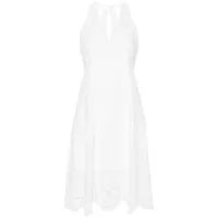 twinset robe mi-longue à détails en dentelle - blanc