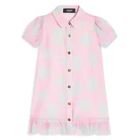 versace kids robe-chemise à imprimé rose