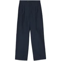 a.p.c. pantalon droit à design plissé - bleu