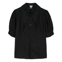 noir kei ninomiya chemise en coton à manches courtes