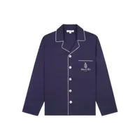 sporty & rich chemise vendome à logo brodé - bleu
