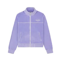 sporty & rich veste zippée script en velours - violet