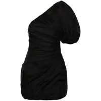chloé robe courte froncée à une épaule - noir