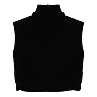 chloé ribbed-knit wool crop top - noir