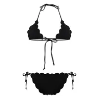 marysia bikini à bords festonnés - noir