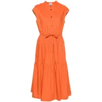 woolrich robe longue à taille à lien de resserrage - orange