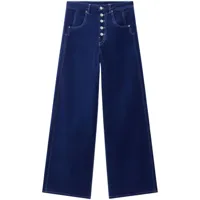 woolrich pantalon ample à effet délavé - bleu