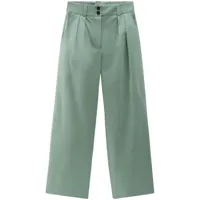 woolrich pantalon en coton à coupe ample - vert
