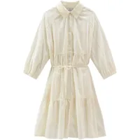 woolrich robe-chemise à broderie anglaise - tons neutres