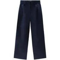 woolrich pantalon en coton à coupe ample - bleu