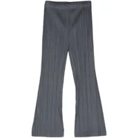 pleats please issey miyake pantalon droit à design plissé - gris