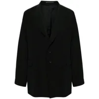 yohji yamamoto manteau droit à simple boutonnage - noir