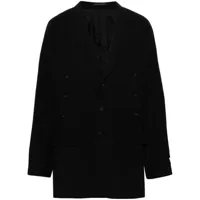 yohji yamamoto manteau droit à simple boutonnage - noir