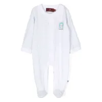 aigner kids pyjama en coton à logo imprimé - blanc