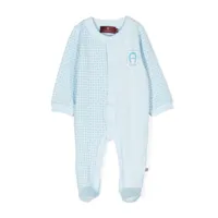 aigner kids pyjama en coton à logo imprimé - bleu