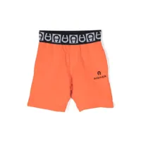 aigner kids logo-print bermuda shorts - orange