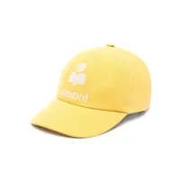 isabel marant casquette en coton à logo brodé - jaune