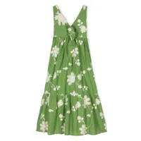 miss grant kids robe à fleurs brodées - vert