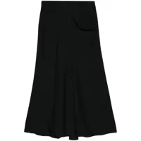yohji yamamoto jupe évasée en laine - noir