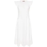 twinset robe mi-longue kleid - blanc