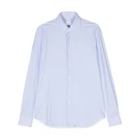 xacus chemise texturée à manches longues - bleu