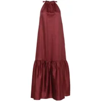 asceno robe longue en lin ibiza - rouge