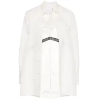 sacai robe-chemise courte à design superposé - blanc