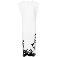 lanvin robe mi-longue à effet plissé - blanc