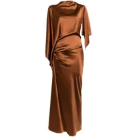 christopher esber robe longue à design asymétrique - marron