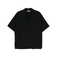 attachment chemise en laine à col cranté - noir
