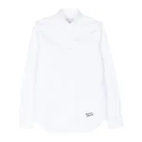 maison kitsuné chemise en coton à logo brodé - blanc