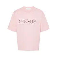 laneus t-shirt à logo clouté - rose