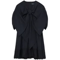 simone rocha robe courte en coton à détail de nœud - noir