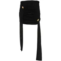blumarine minijupe drapée à détail de ceinture - noir
