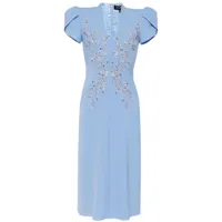 jenny packham robe mi-longue firefly à ornements en cristal - bleu