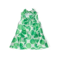 miss grant kids robe en organza à pois - vert